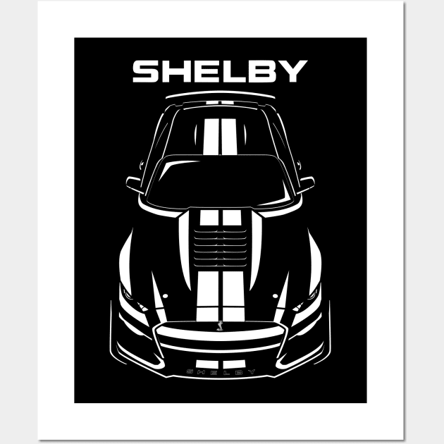 Ford Mustang Shelby GT500 - 2020 - White Stripes Wall Art by V8social